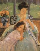Mary Cassatt Young Mother Sewing France oil painting artist